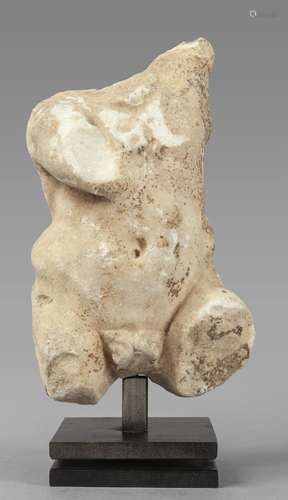 Torso di satiro in marmo bianco,