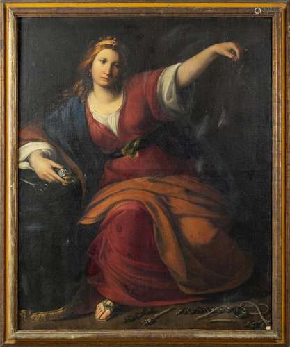 Scuola napoletana sec.XVII "Dalila" olio, cornice