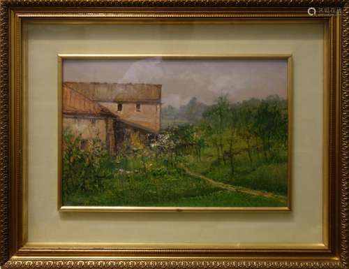 SERGIO MANFREDI (1932-)  Cascinale olio su