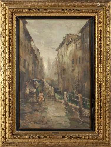 GIUSEPPE SOLENGHI (1879-1944)  Calle animata