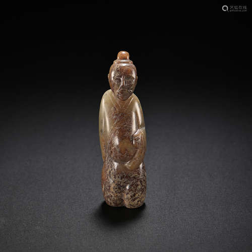 HETIAN JADE FIGURE, HAN DYNASTY