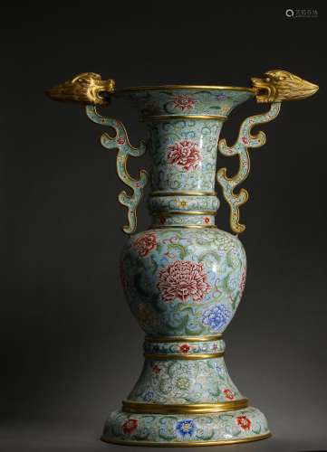 CHINESE CLOISONNE AMPHORA FROM QING DYNASTY