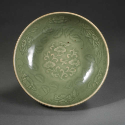 LONGQUAN WARE GREEN GLAZED BOWL, SOUTHERN SONG DYNASTY, CHIN...