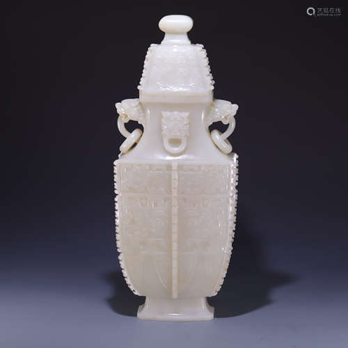 HETIAN JADE VASE FROM QING DYNASTY, CHINA