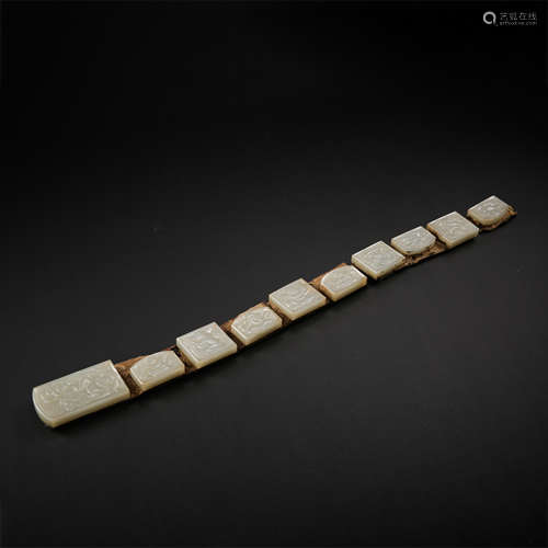 A GROUP OF CHINESE HETIAN JADE BELT PLATES, LIAO DYNASTY