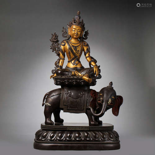 CHINESE QING DYNASTY GILT BRONZE BUDDHA STATUE