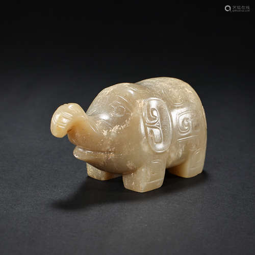 HETIAN JADE ELEPHANT, HAN DYNASTY, CHINA