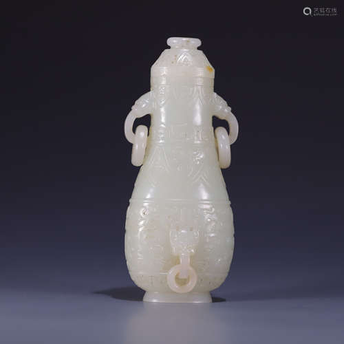 HETIAN JADE VASE FROM QING DYNASTY, CHINA