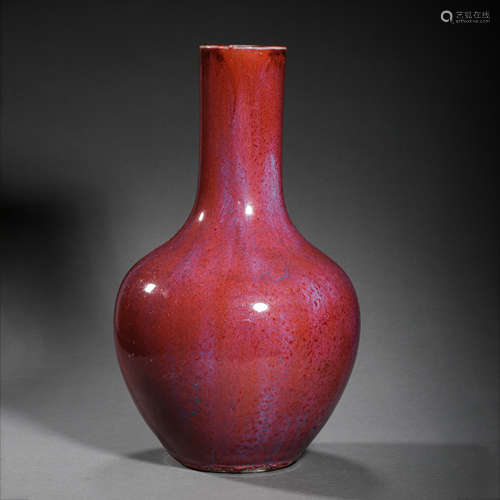 CHINESE QING DYNASTY FANCY GLAZE LONG NECK FLASK