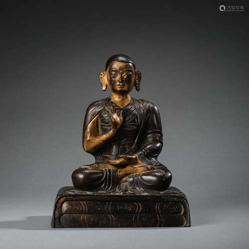 CHINESE MING DYNASTY BRONZE BUDDHA SITTING STATUE