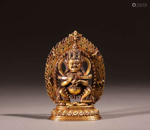 In the Qing Dynasty, bronze gilded Vajra hand statues