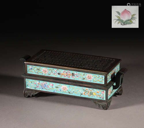 In the Qing Dynasty, the flower censer with enamel eight tre...