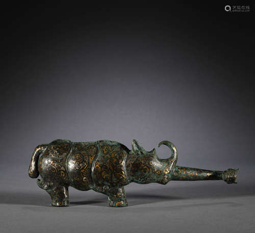 Han Dynasty, bronze inlaid with gold