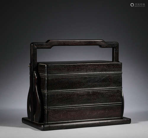 Red sandalwood food box in Qing Dynasty