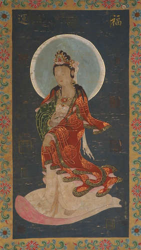 In ancient China, Cao Buxing painted Guanyin on silk