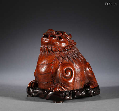 Qing Dynasty, bamboo carving, auspicious animal fumigation f...