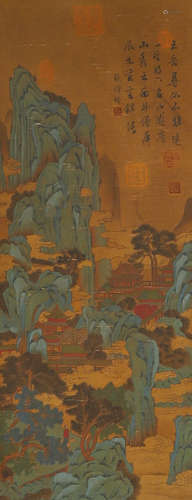 Ancient China, Zhang Zeduan's silk landscape painting