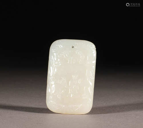 Hotan jade seed material character story board in the Qing D...