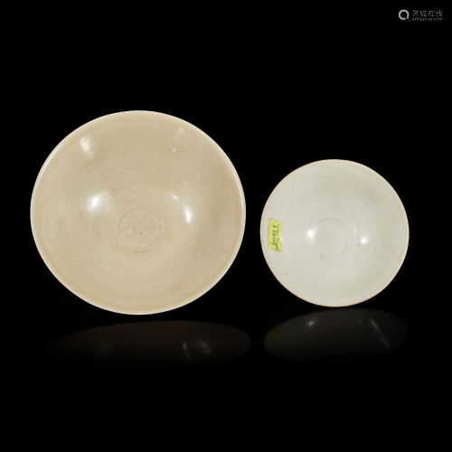 Two Chinese glazed ceramic bowls Song dynasty