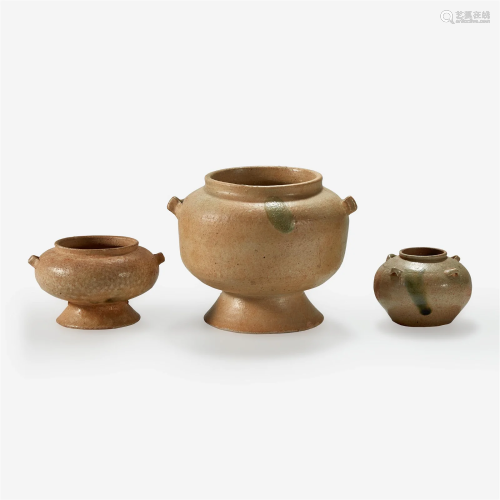 Group of three Vietnamese early vessels Chinese Colonial per...