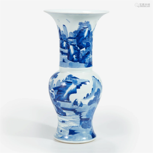 A Chinese blue and white porcelain "Phoenix Tail" ...