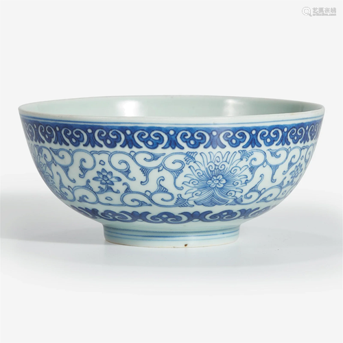 A Chinese blue and white porcelain bowl Daoguang mark and pr...