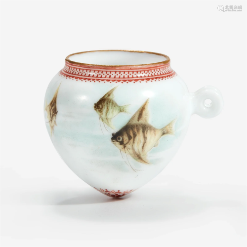 A Chinese enameled “eggshell" porcelain “Fishes" b...