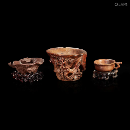 Three various Chinese coupes Qing dynasty
