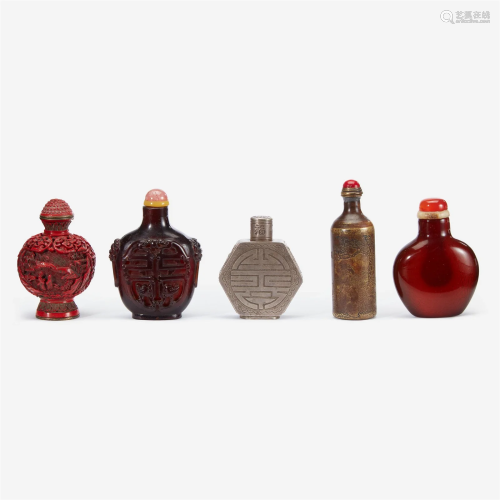 Five assorted Chinese snuff bottles