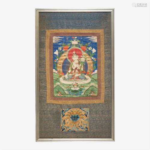 A Tibetan Thangka depicting White Tara 19th century or earli...