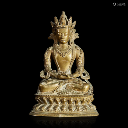 A Tibeto-Chinese bronze figure of a Bodhisattva