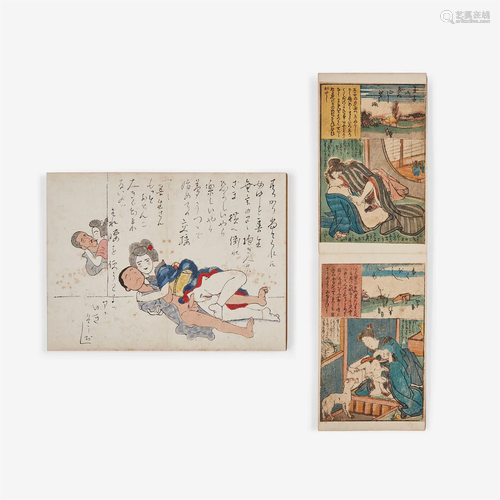 A group of five Japanese erotic albums and scrolls