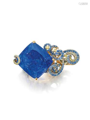 CARATELL A TANZANITE AND GEM-SET 'STARRY NIGHT' RING
