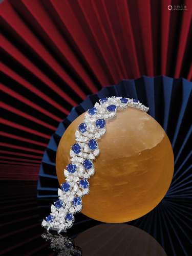 AN IMPORTANT SAPPHIRE AND DIAMOND BRACELET