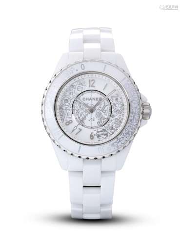 CHANEL  J12-20TH ANNIVERSARY, A LIMITED EDITION WHITE CERAMI...