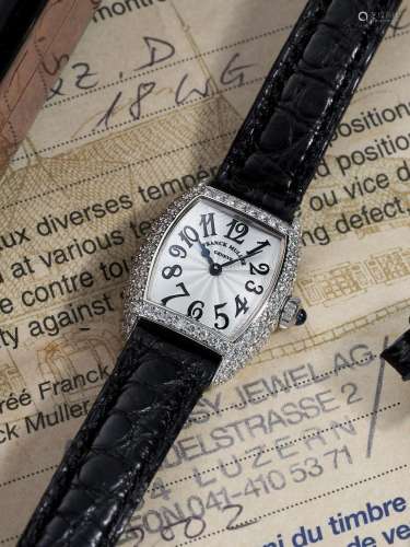【Y】FRANCK MULLER  CINTREE CURVEX, A WHITE GOLD AND DIAMOND-S...
