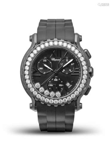 CHOPARD  HAPPY SPORT, A BLACK PVD STAINLESS STEEL AND DIAMON...