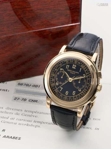 【Y】PATEK PHILIPPE  REF.5070J-001, A FINE YELLOW GOLD CHRONOG...