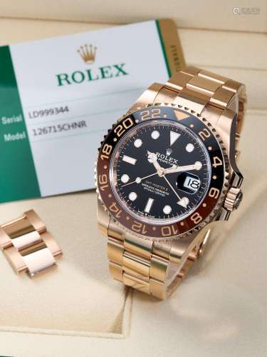 ROLEX  GMT-MASTER II ROOT BEER, REF.126715CHNR, A PINK GOLD ...