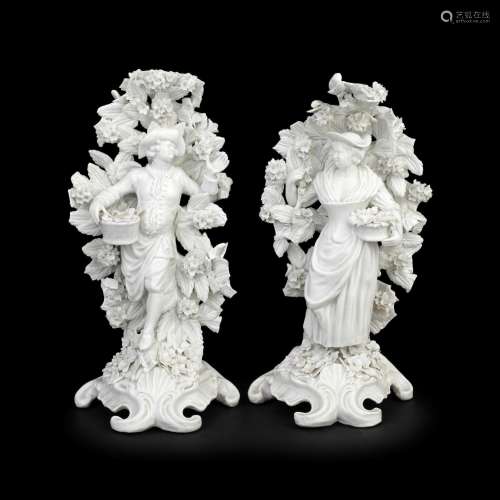 A fine pair of William Cookworthy, Plymouth figures, circa 1...