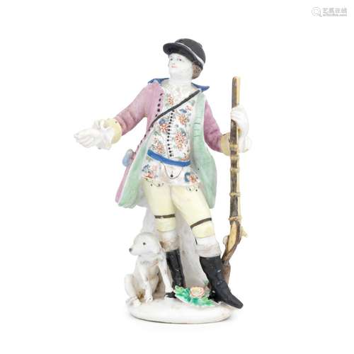 A Bow figure of a Sportsman, circa 1756-60