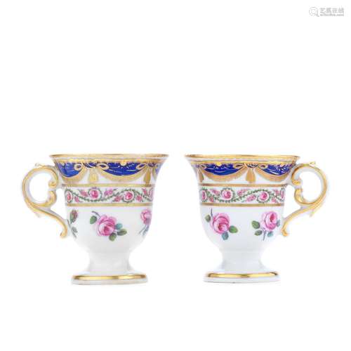 Two Derby ice cups by William Billingsley, circa 1790