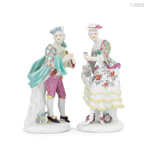 A pair of Derby figures of a Shepherd and Shepherdess, circa...