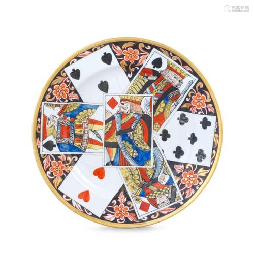 An interesting English porcelain playing cards plate, circa ...