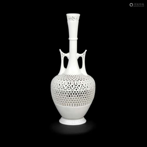 A Royal Worcester reticulated vase by George Owen, dated 191...