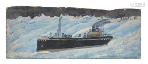 Alfred Wallis (British, 1855-1942) Fishing Boat with Black S...