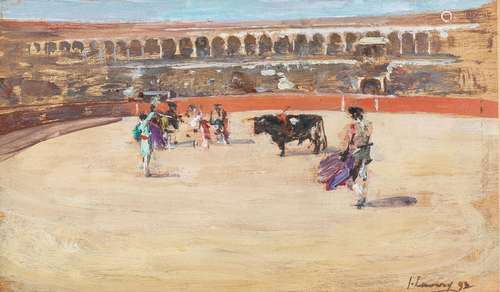 Sir John Lavery R.A., R.S.A., R.H.A. (1856-1941) Bull fight ...