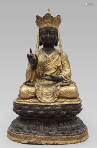 Buddha, scultura in bronzo dorato, Tibet
