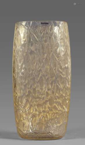 Barbini Murano, vaso in vetro lumeggiato in oro