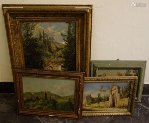 "Paesaggi" quattro dipinti di varie misure